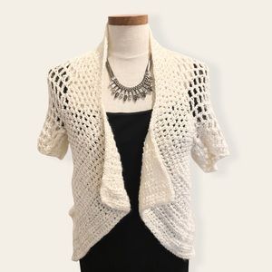 Handmade Crochet Cardigan Ivory Cream Sweater